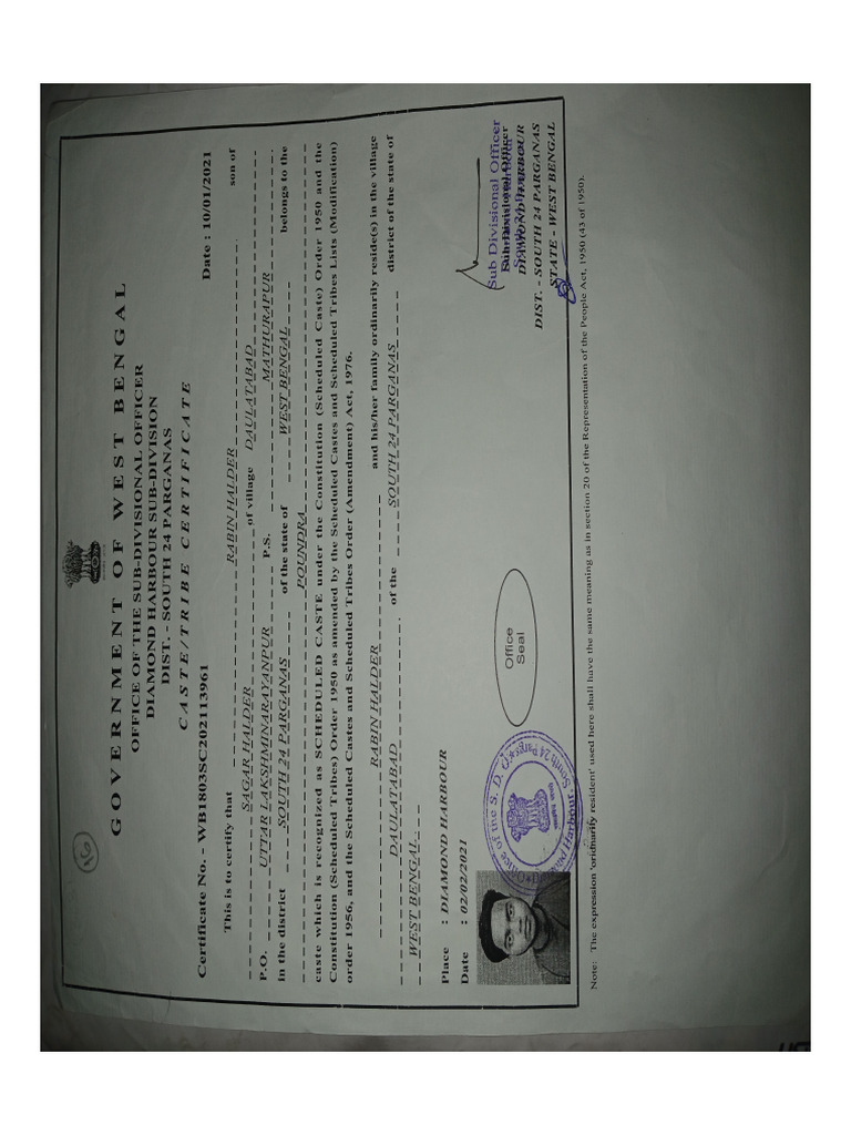 SC Certificate | PDF