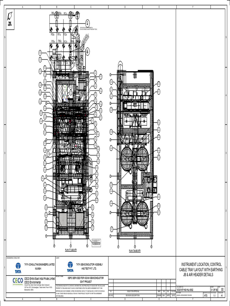 Cable Tray Layout With Earthing JB & Air Header Details Instrument ...