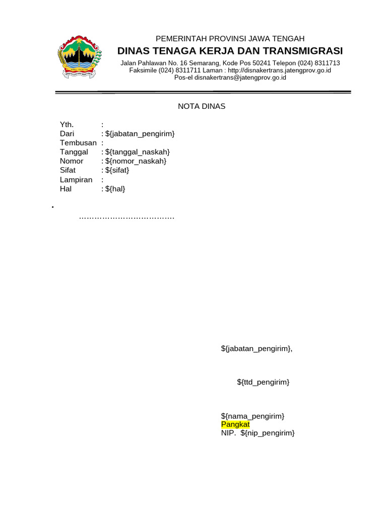 Template Nota Dinas | PDF
