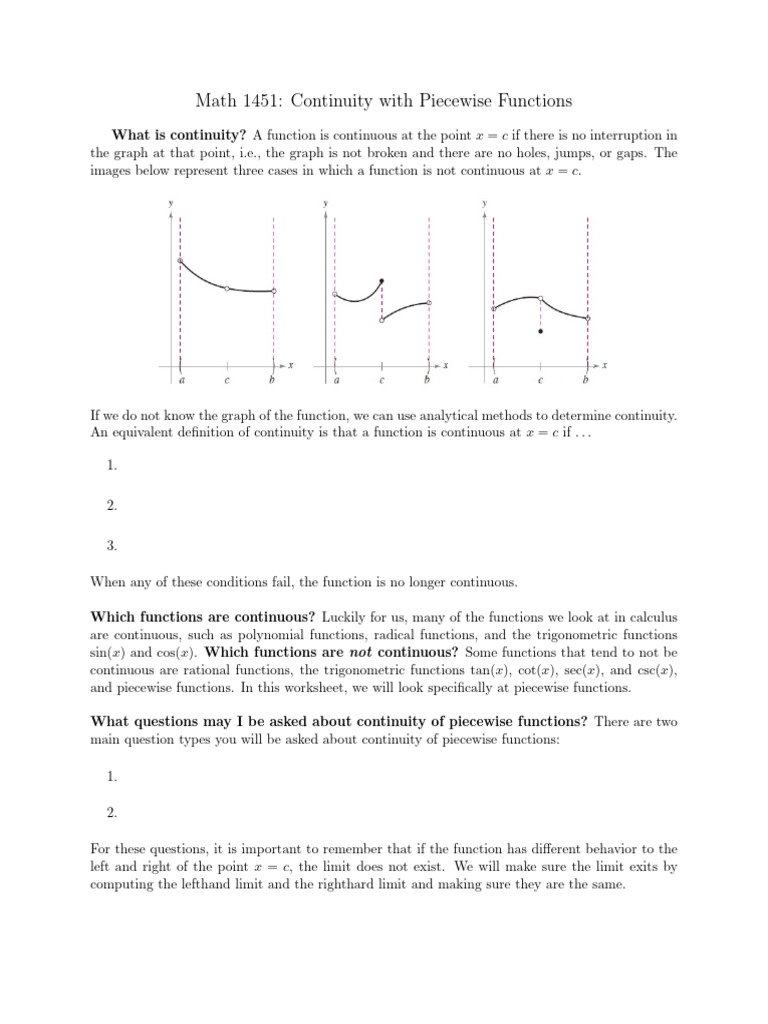 1451 Piece Wise Continuity Blank | PDF | Function (Mathematics ...