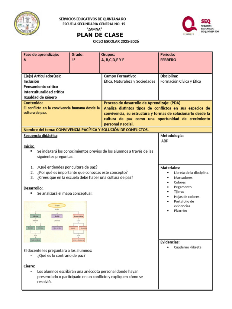 Plan de Clase Febrero Fcye | PDF | Maestros | Enseñando