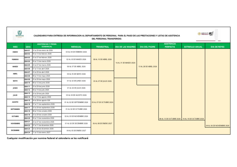 Calendario Transferido | PDF