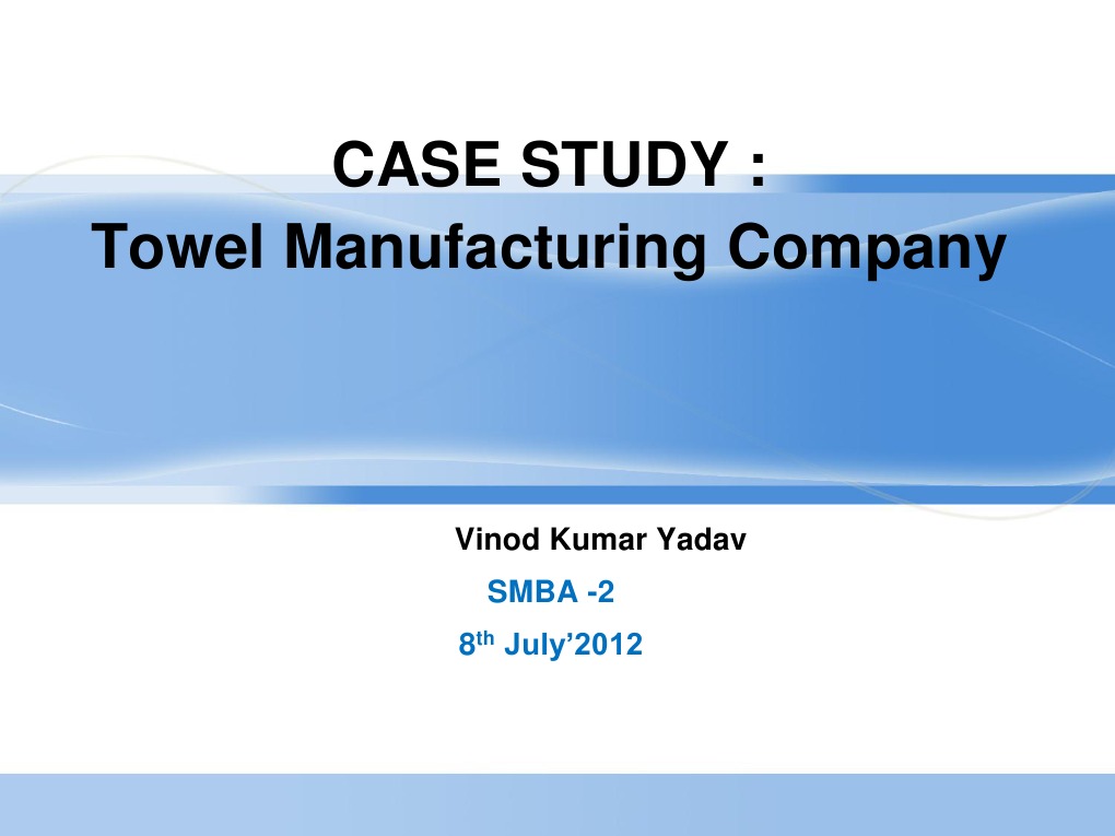 Towel Manufacturing Company PDF Exports Supply Chain