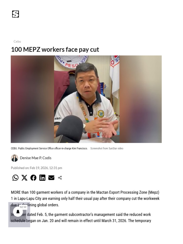 Over 100 Garments Workers in Mactan Face Pay Cut | PDF | Economies