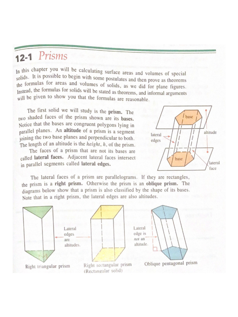 12-1 Prisms | PDF