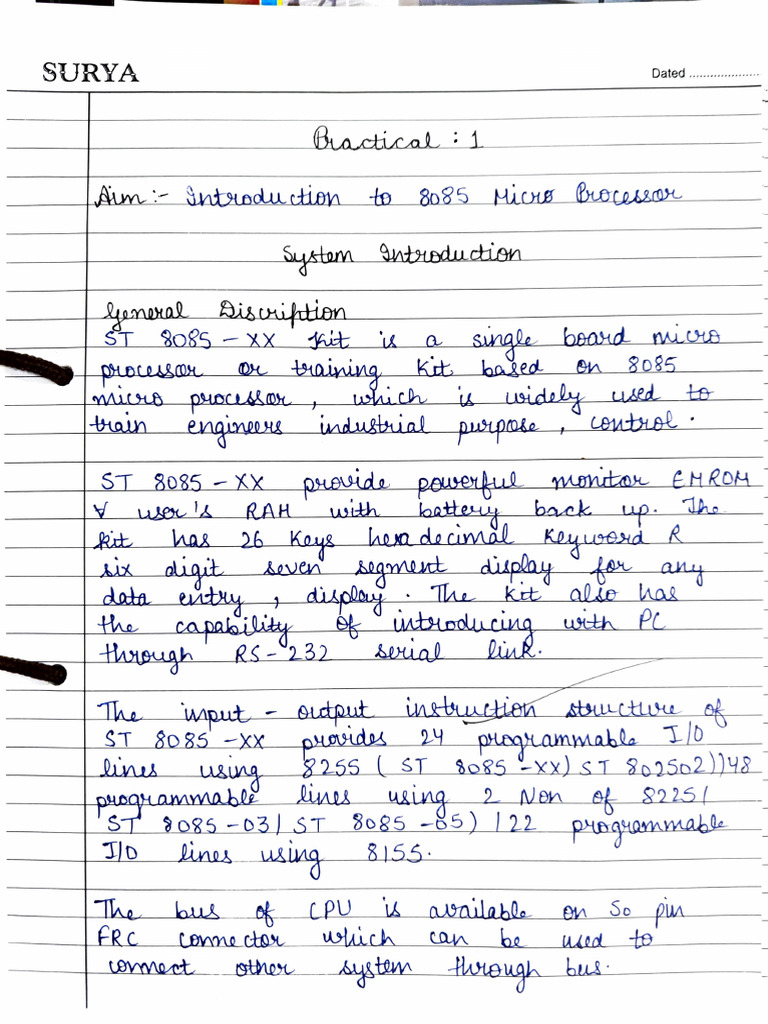 Microprocessor 8085 Practical File. | PDF