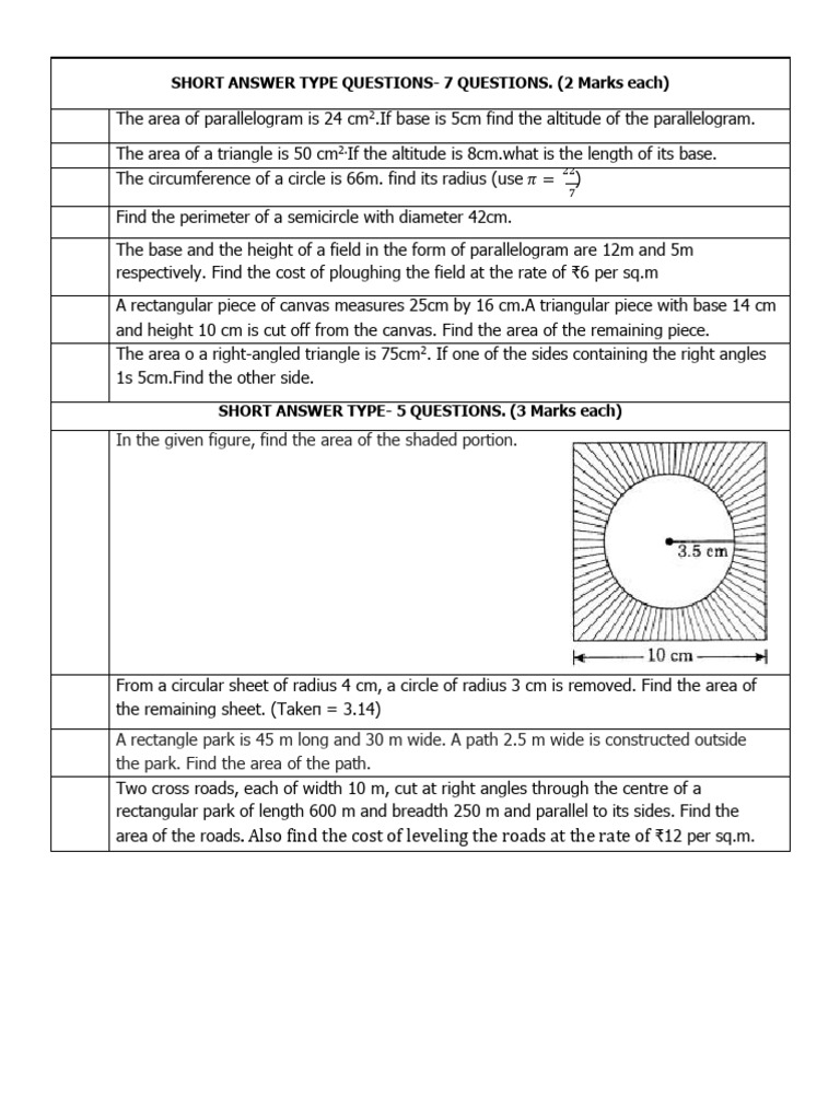 Perimeter&Area Test | PDF | Area | Length