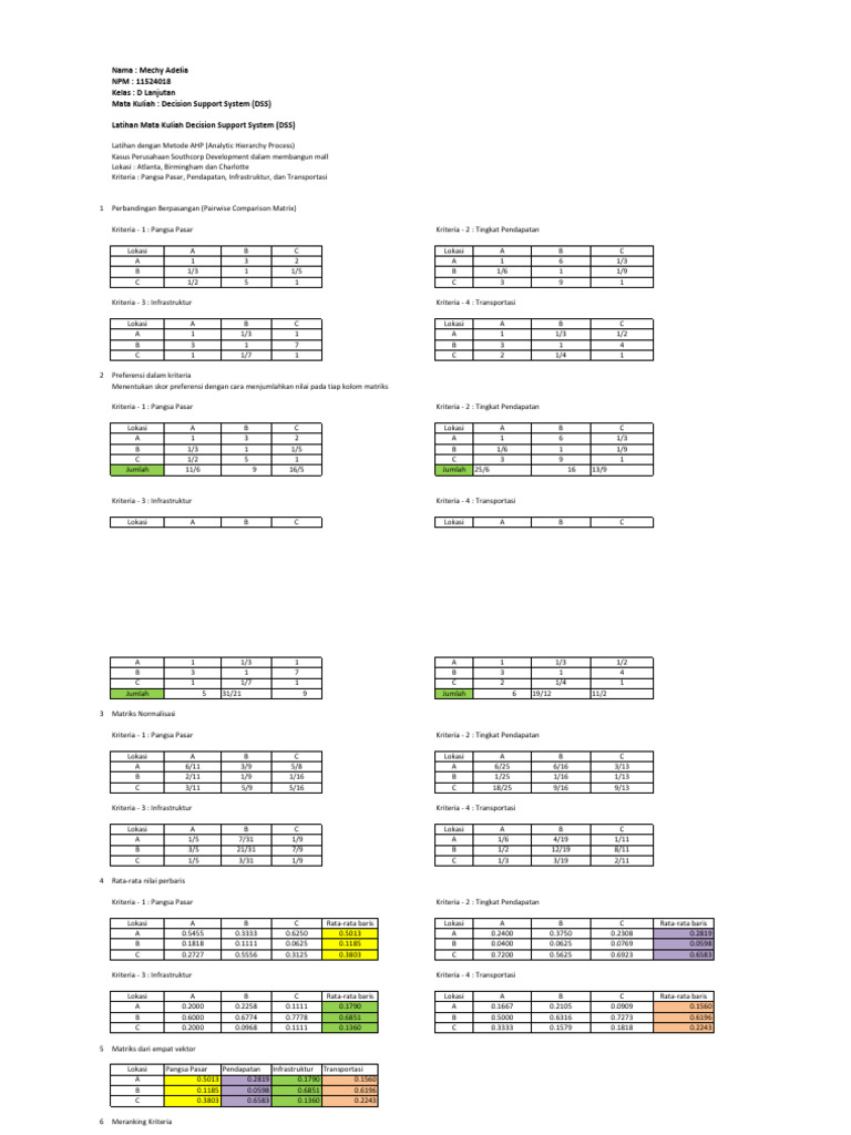 Latihan AHP Mechy | PDF