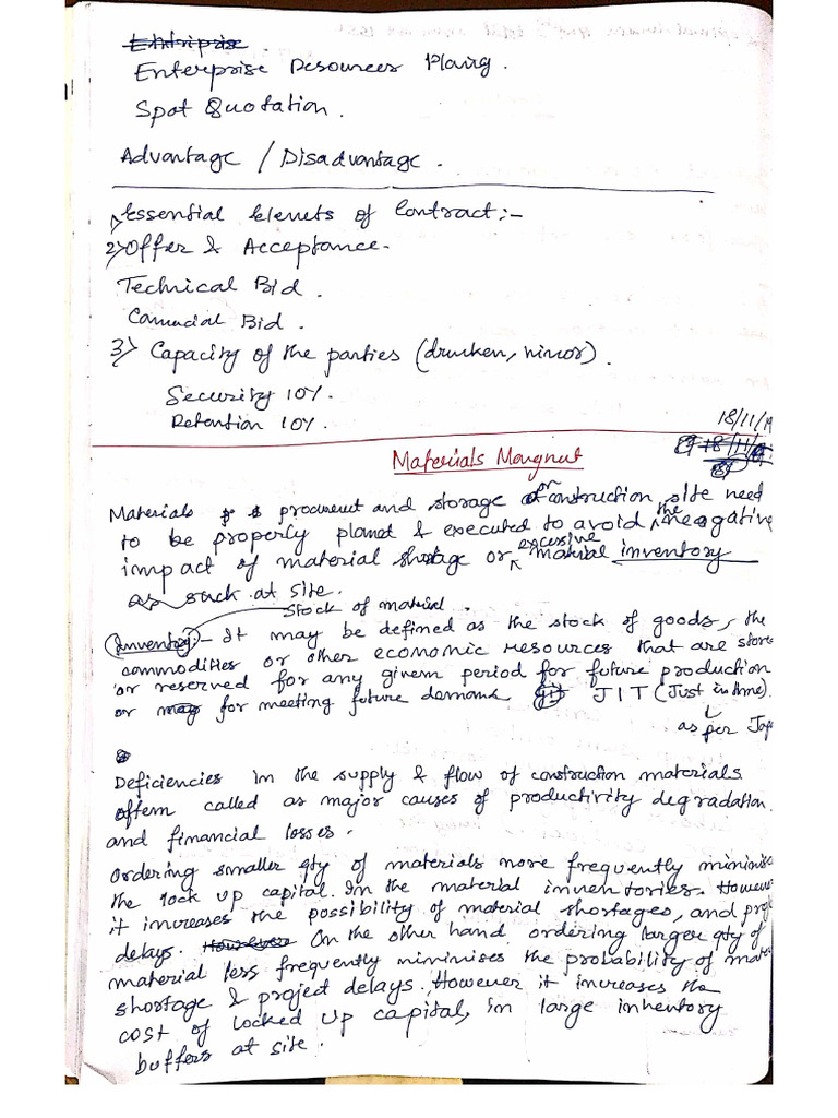 Material Management Notes | PDF