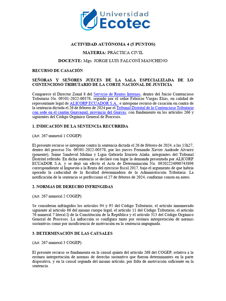Actividad Autonama 4 - Michelle | PDF | Sentencia (ley) | Justicia
