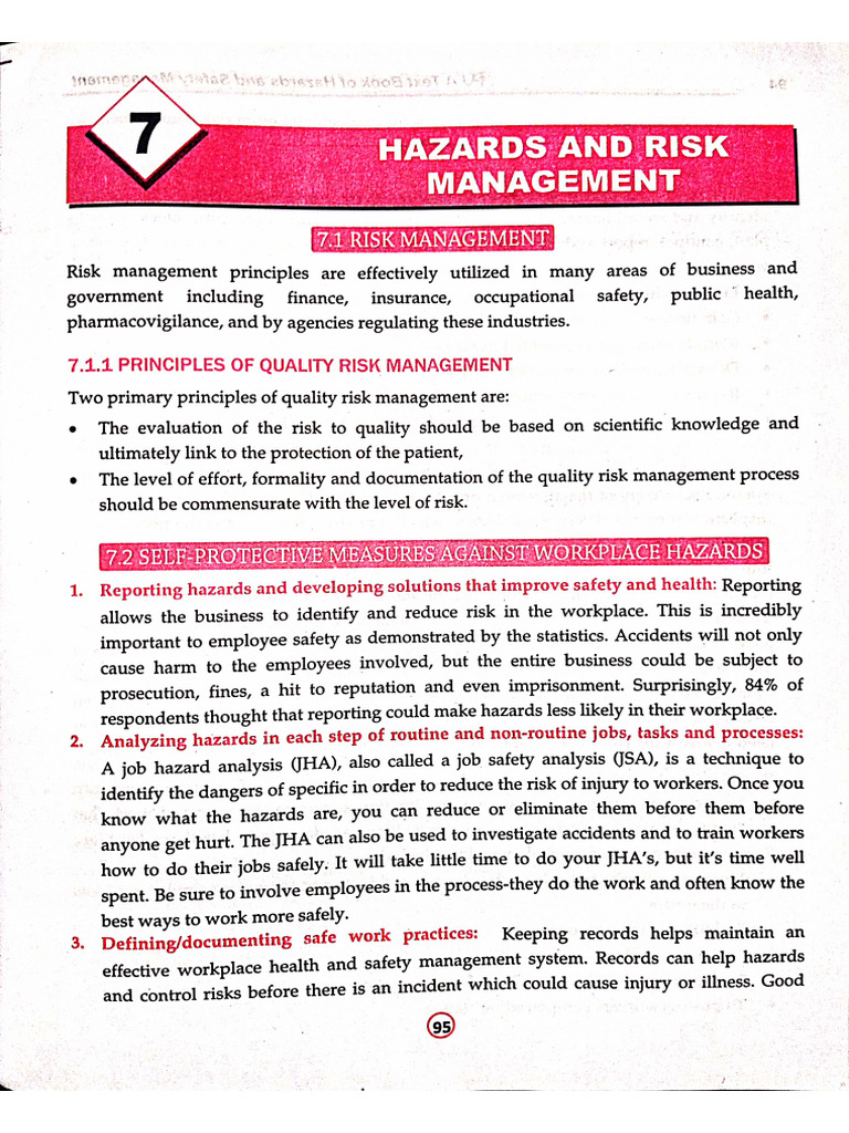 Unit 7 - Hazards and Risk Management PDF | PDF