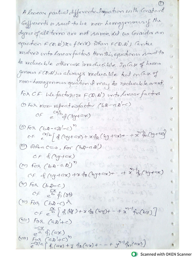 Math (4) Non Homogeneous PDE and Equation Reducible To Homogeneous | PDF
