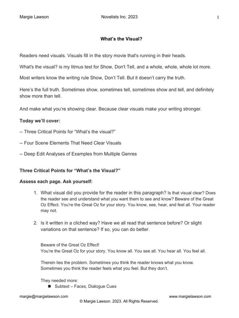 NINC Whats The Visual Handout 2023 | PDF