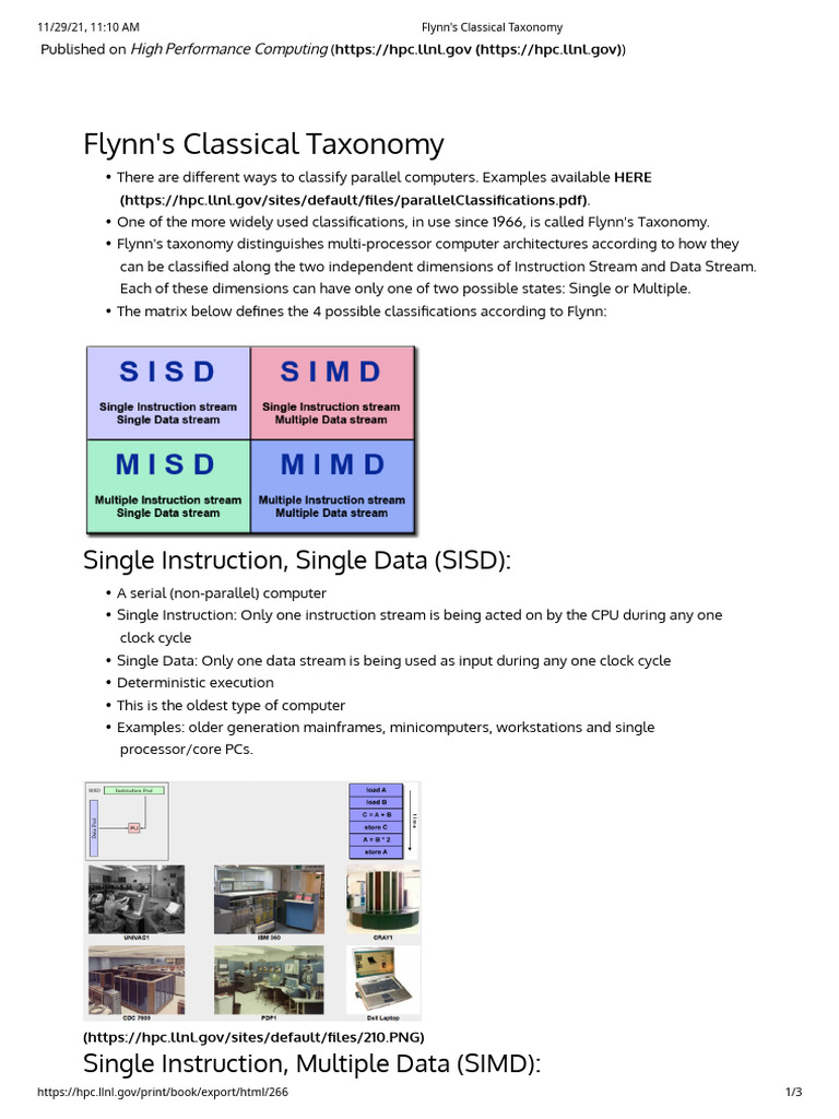 02 - Flynn's Classical Taxonomy | PDF | Parallel Computing | Central ...
