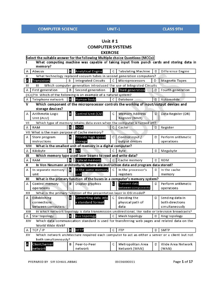 Class 9 Ch-1 To 7 Notes Comp Sci 2024 | PDF