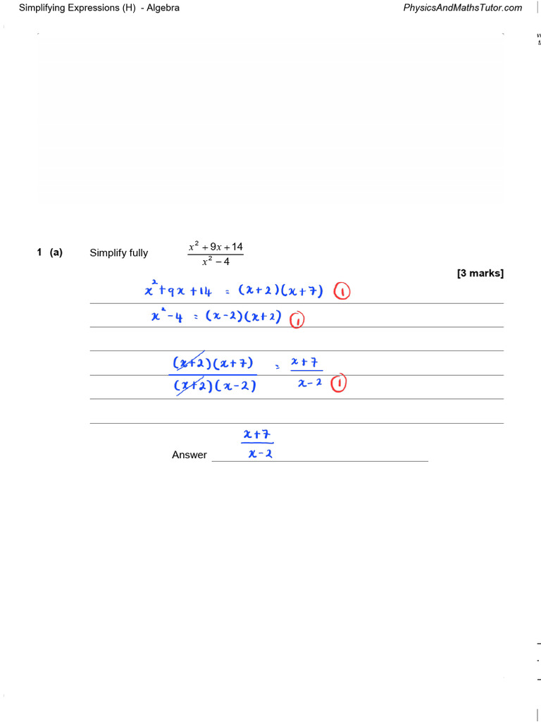 Simplifying Expressions (H) MA | PDF | Factorization | Arithmetic