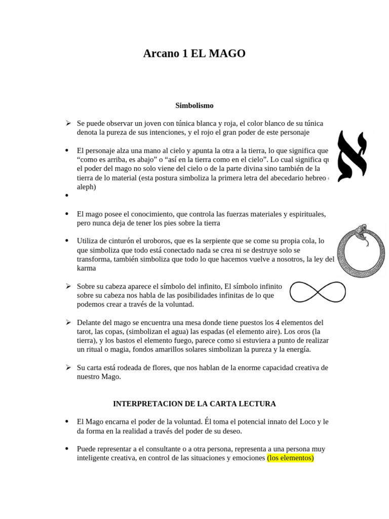 Arcano 1 El Mago | PDF