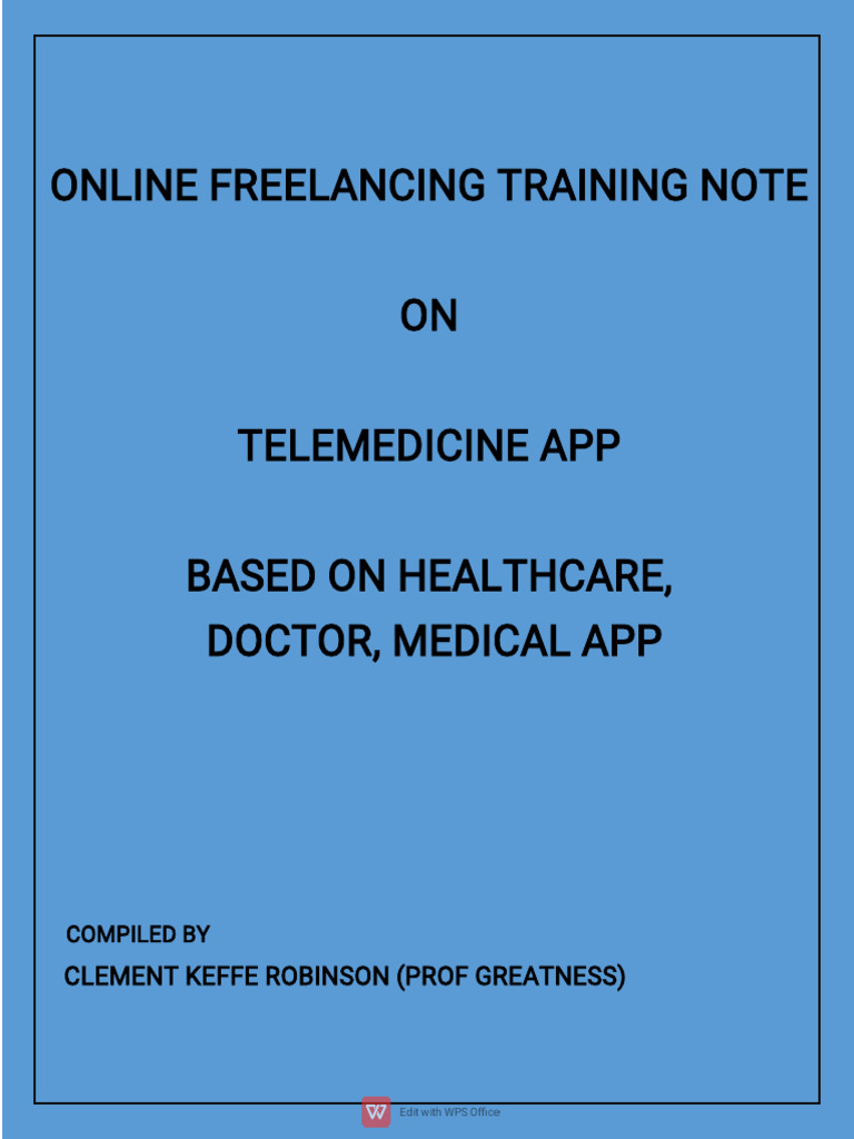 Telemedicine AP Training Note | PDF | Electronic Health Record | Mobile App
