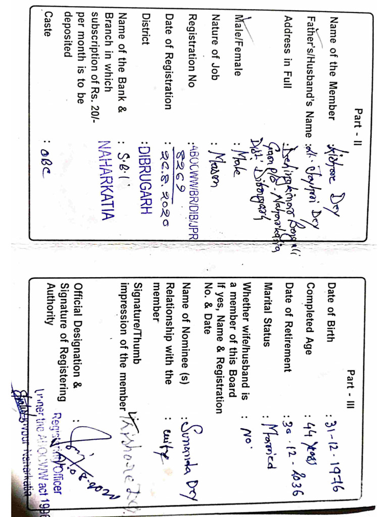 Labour Card | PDF