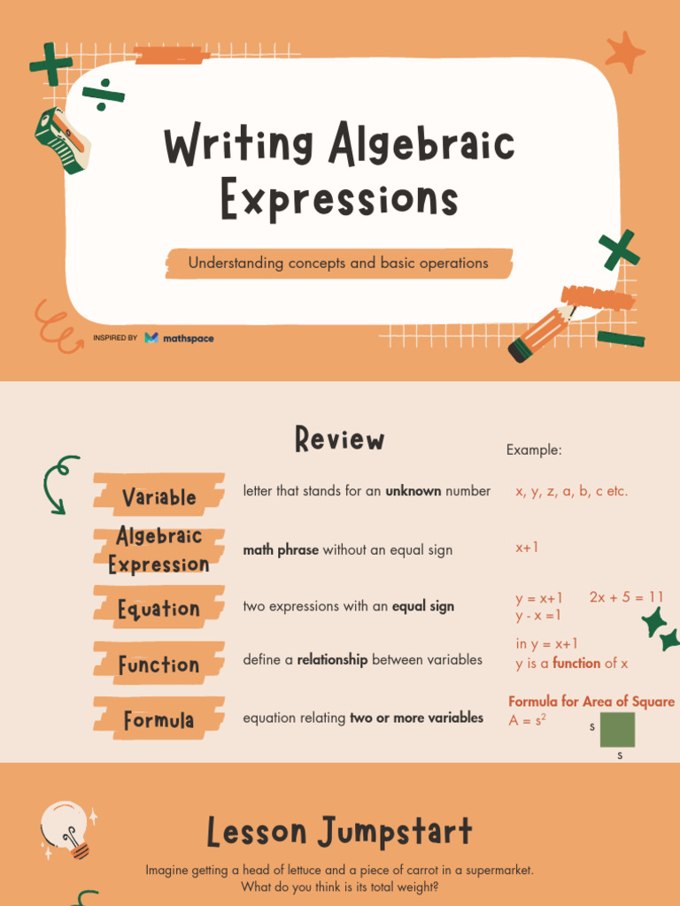 G7 - Writing Algebraic Expressions | PDF | Variable (Mathematics ...