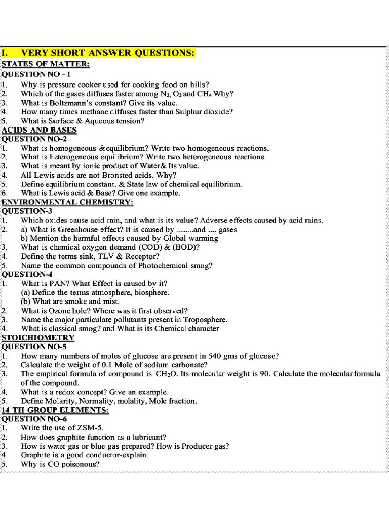 Chemistry IPE JR | PDF