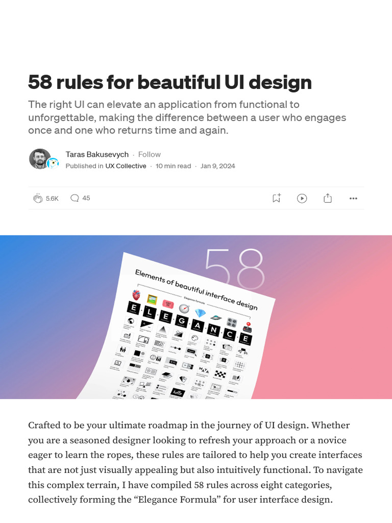 58 Rules For Beautiful UI Design. The Right UI Can Elevate An ...