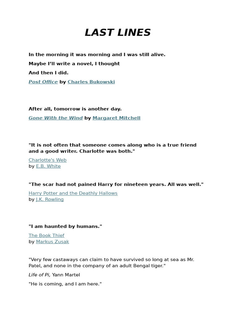 Last Lines | PDF
