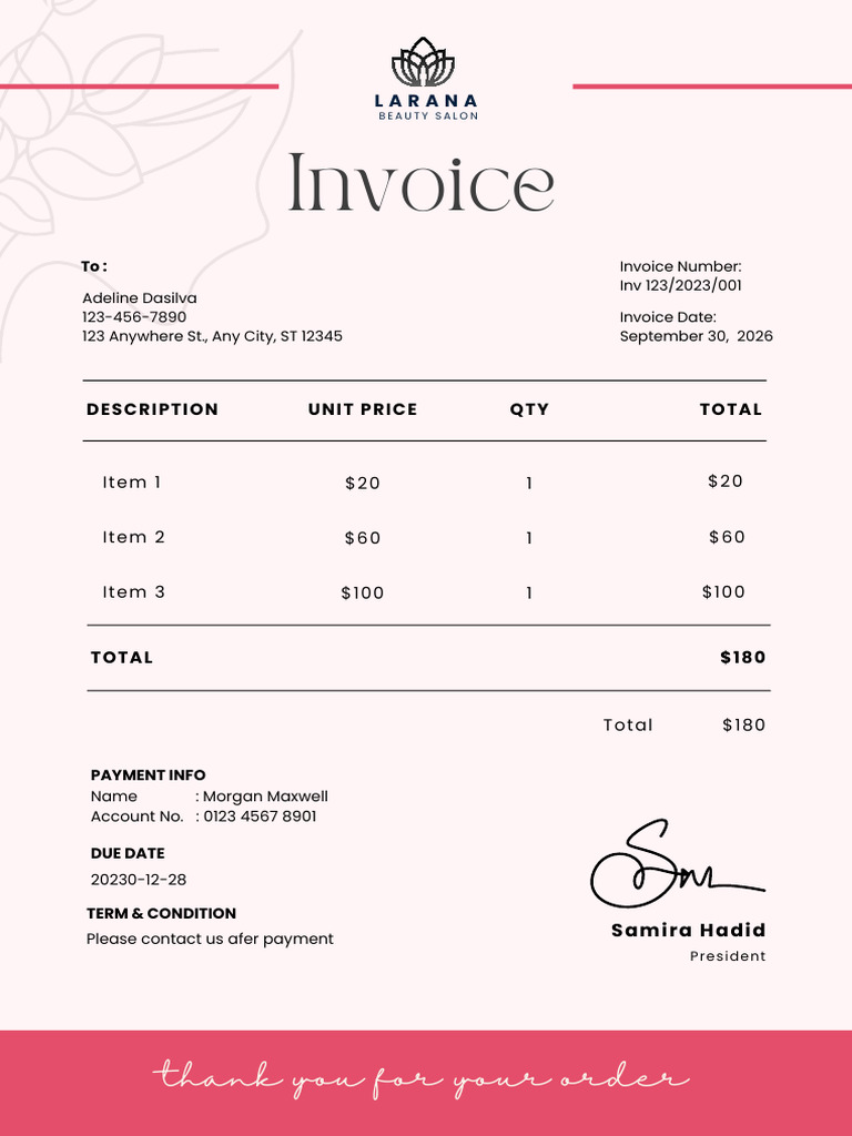 Invoice Spa | PDF