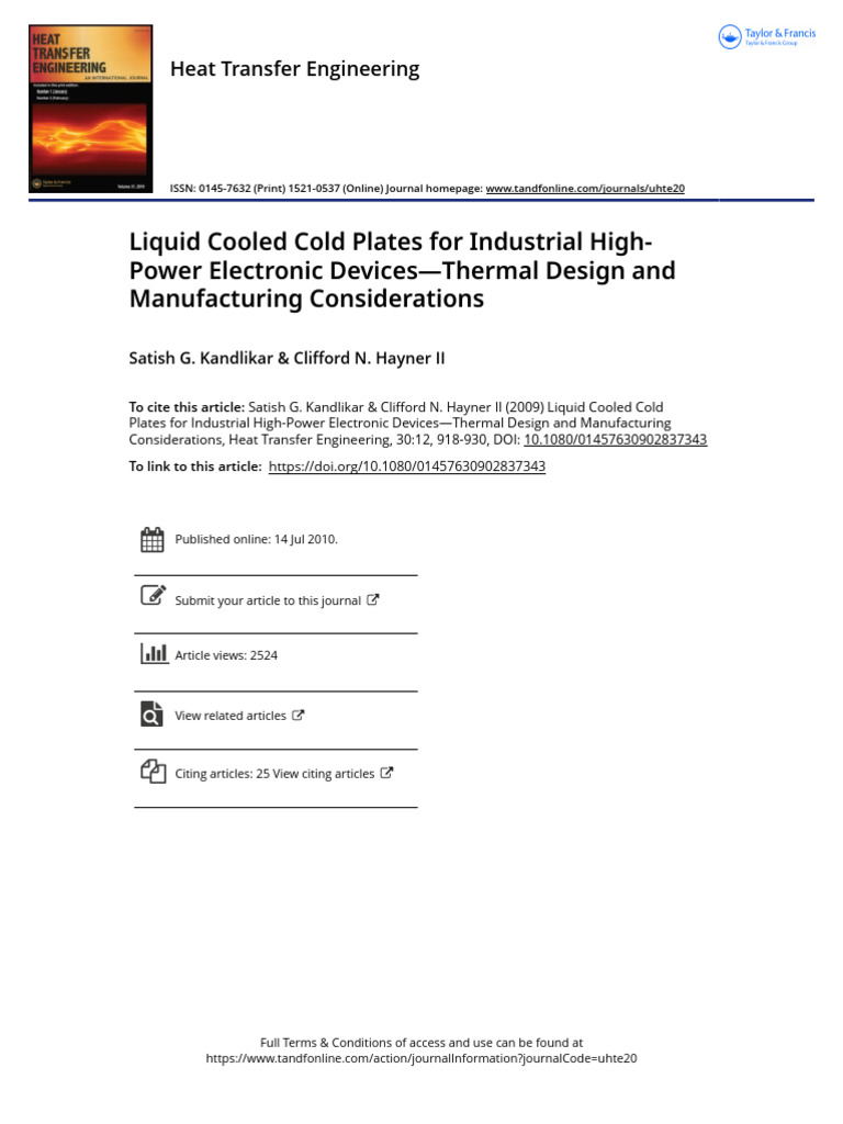 Liquid Cooled Cold Plates For Industrial High-Power Electronic Devices ...