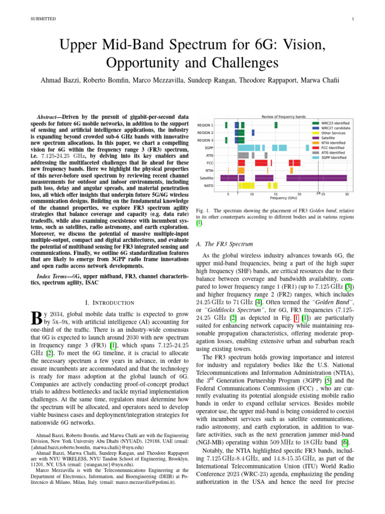 Upper Mid-Band Spectrum For 6G Vision Opportunity | PDF | Extremely ...
