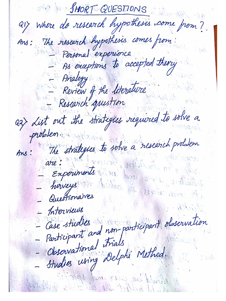 Research Methodology Notes | PDF