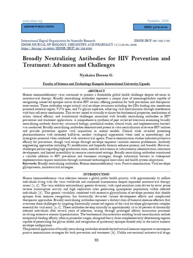 Broadly Neutralizing Antibodies For HIV Prevention and Treatment ...