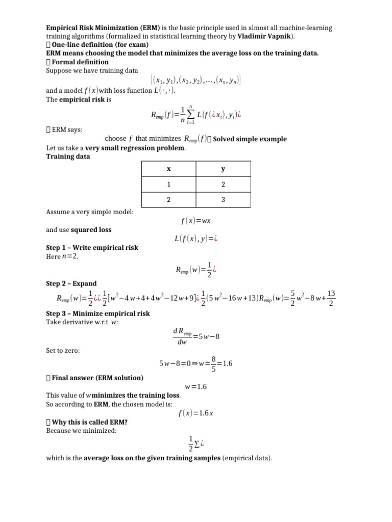 Empirical Risk Minimization | PDF | Support Vector Machine ...