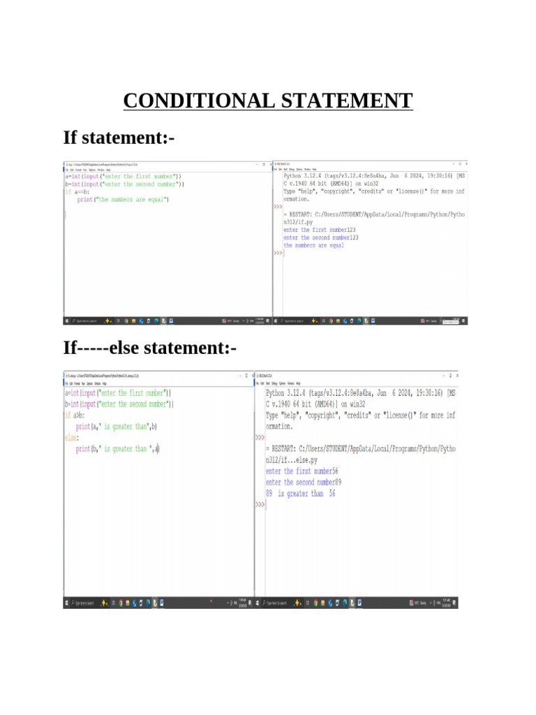 Conditional Statement | PDF