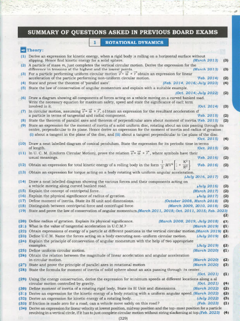 Phy IMP Question - HSC - Board | PDF