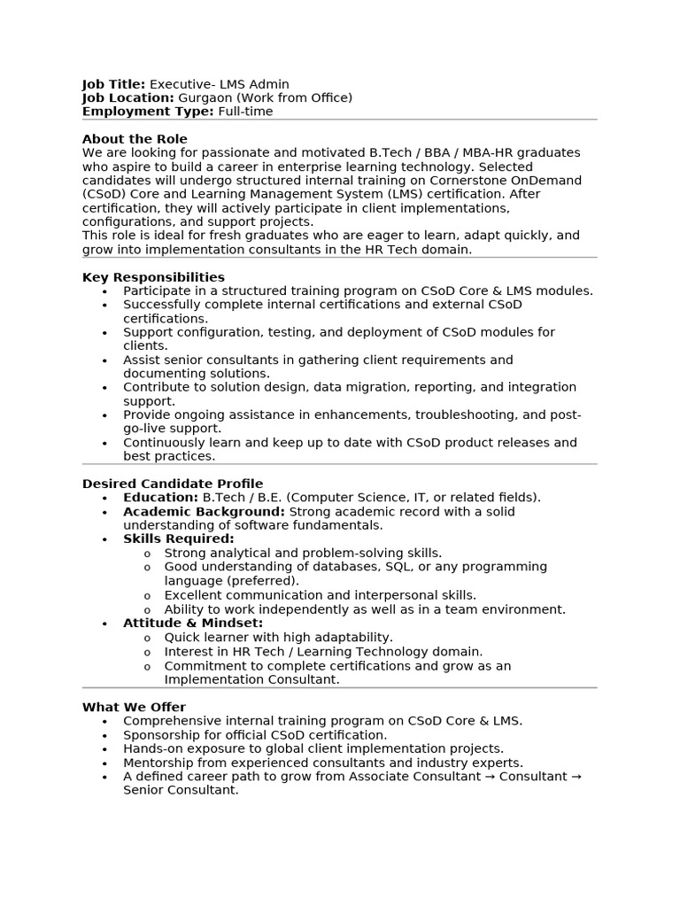 Executive LMS Admin | PDF