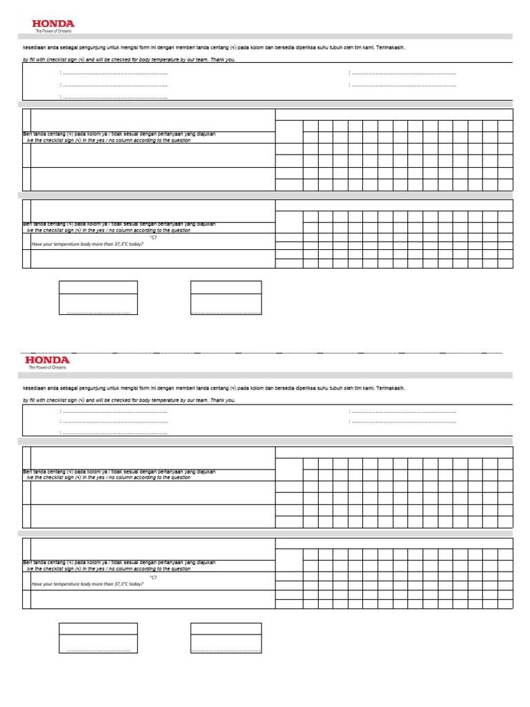 Visitor Health Inspection Form | PDF