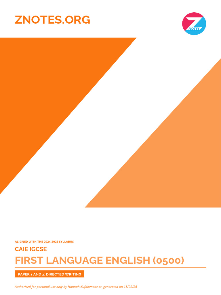 CAIE - IGCSE - First Language English | PDF | English Language | Verb