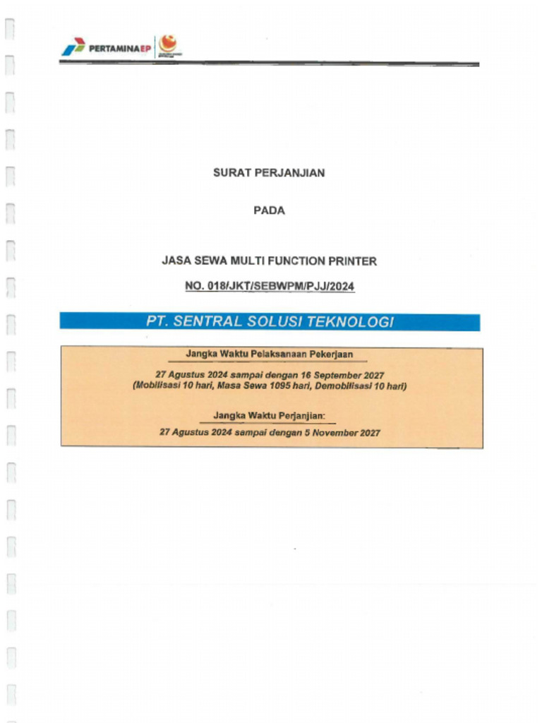 Kontrak Meruap 2024 (Update) | PDF