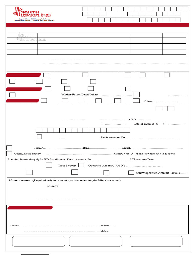Application - Form - SOUTH INDIAN BANK | PDF | Banks | Interest