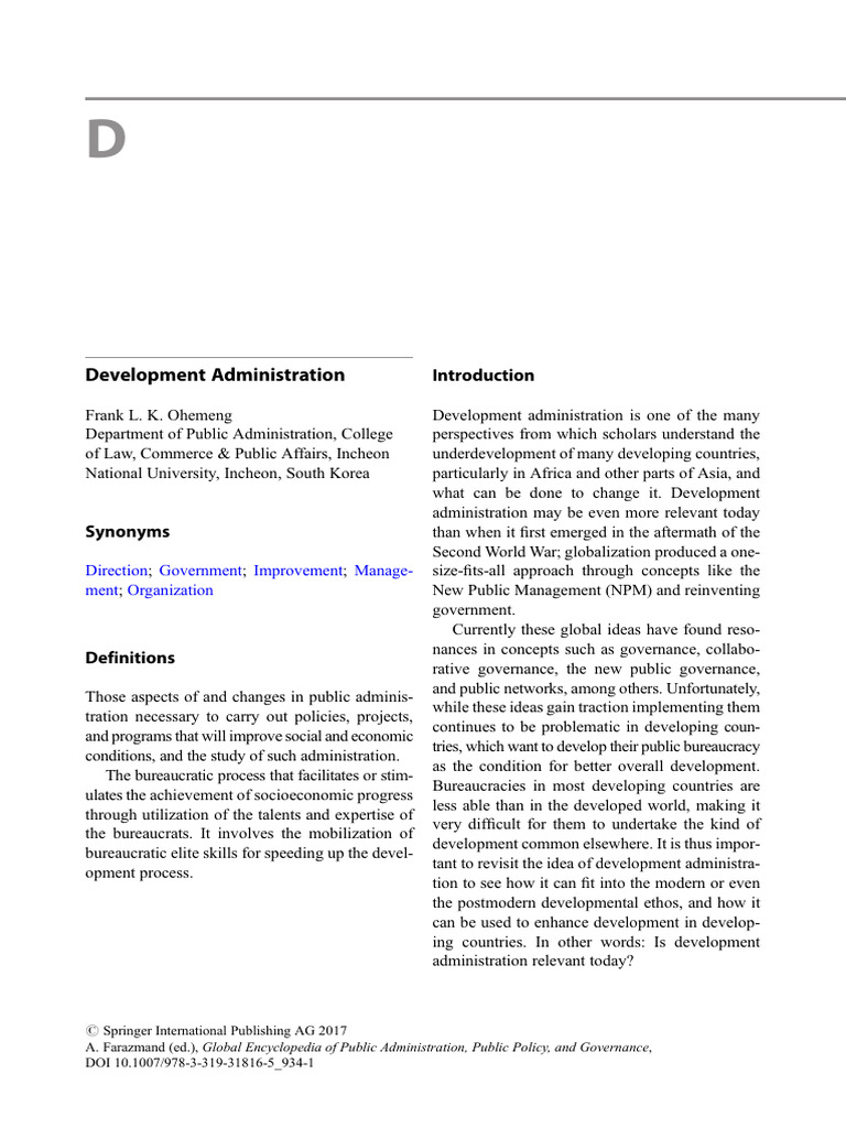 Developmentadministration | PDF | Bureaucracy | Political Science