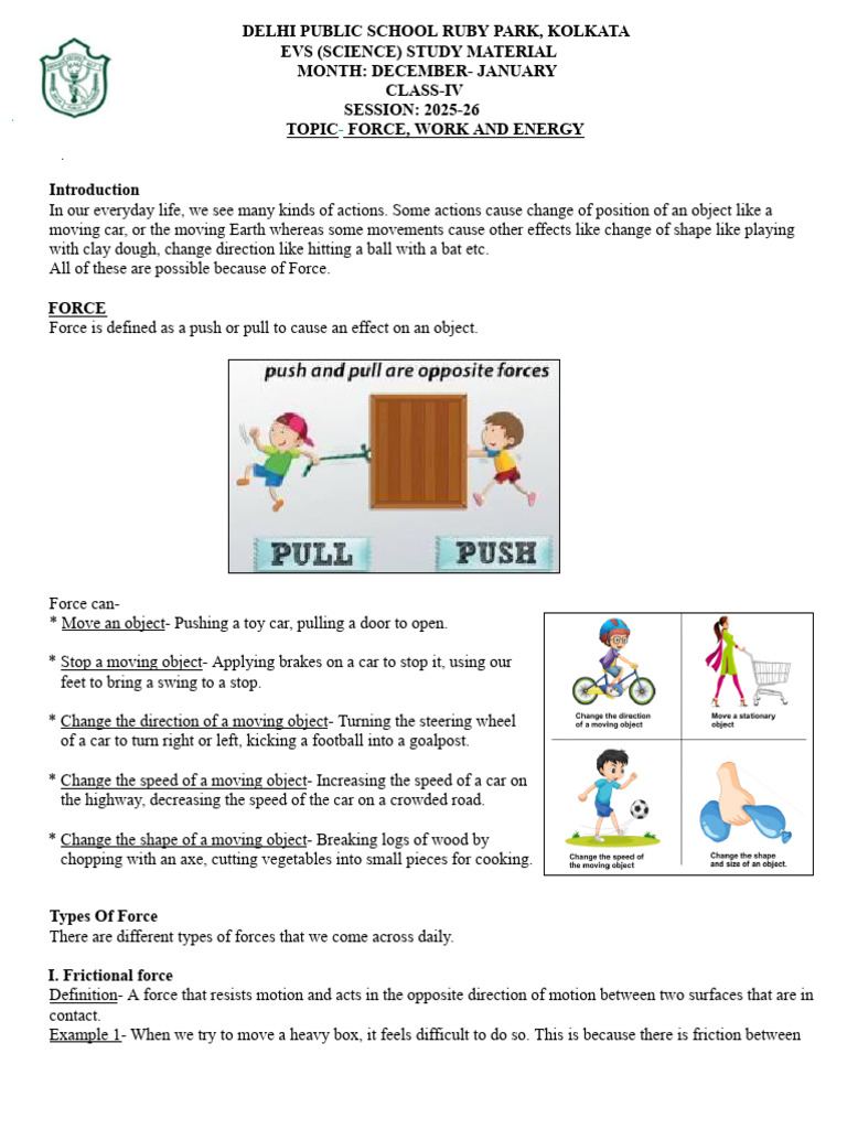 Class 4 Evs Science Study Mat - December - January 2025-26 | PDF ...