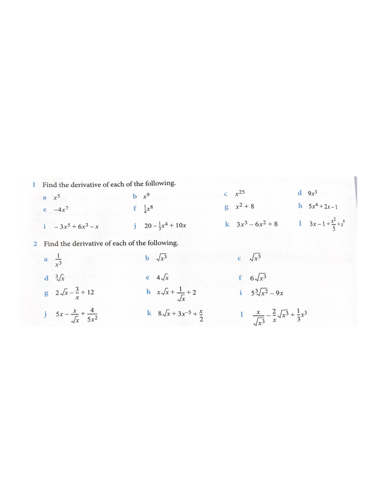 Derivative Practice | PDF