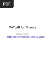 MATLAB For Finance FRM CFA