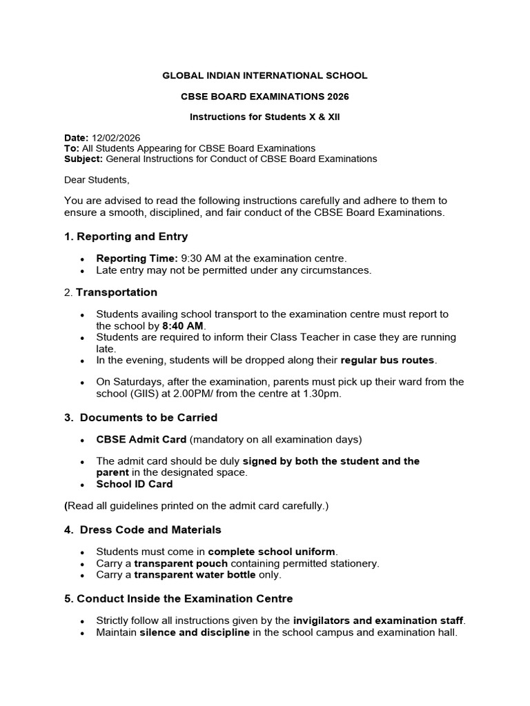 Board Examination Guidelines | PDF