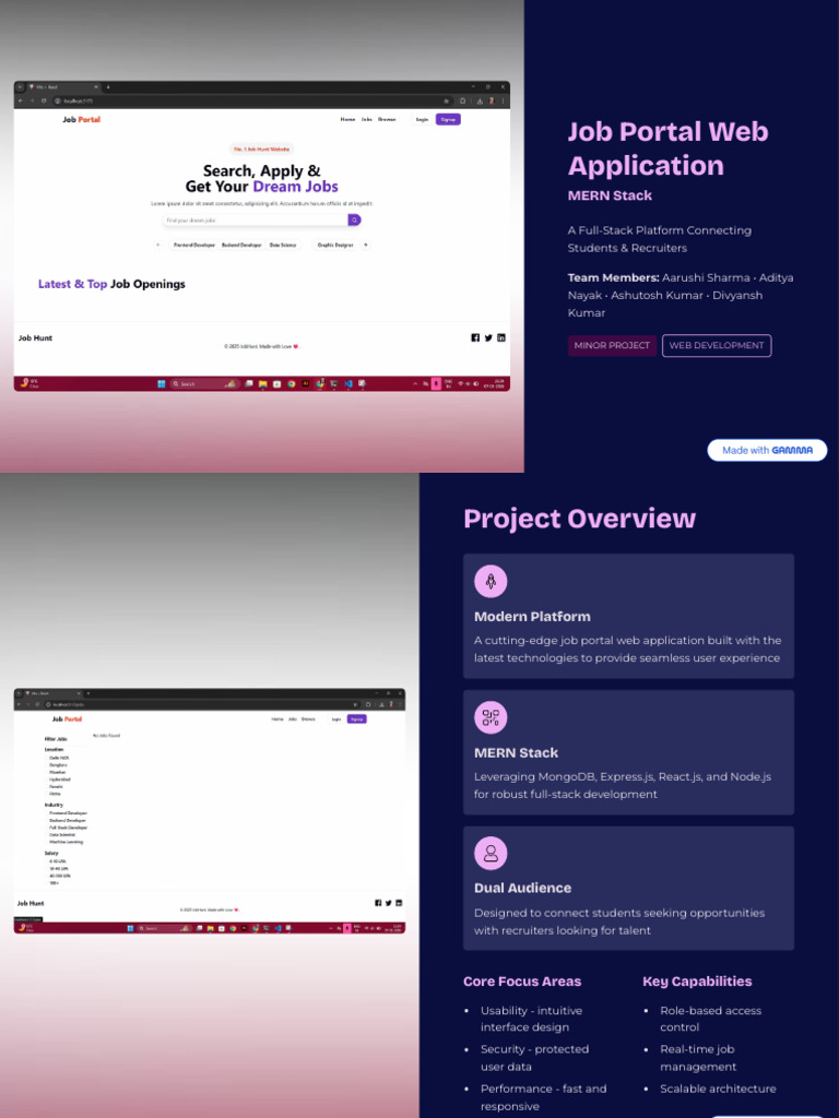 Job Portal Web Application | PDF | User Interface | Recruitment