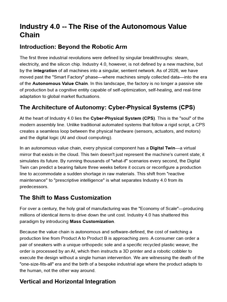 Industry 4.0 - The Rise of The Autonomous Value Chain | PDF | Machines ...