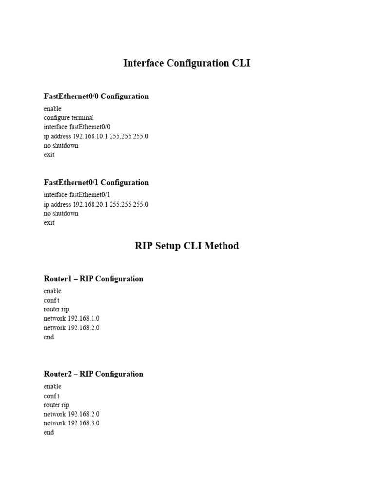 Basic CLI Method For Cisco Router Configure | PDF
