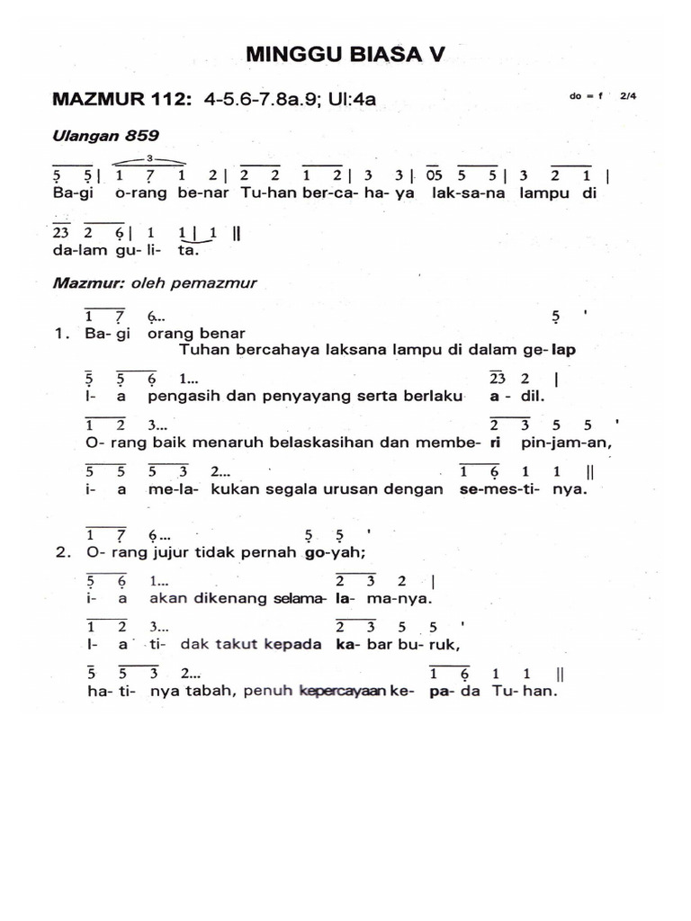 AL - Minggu Biasa V | PDF