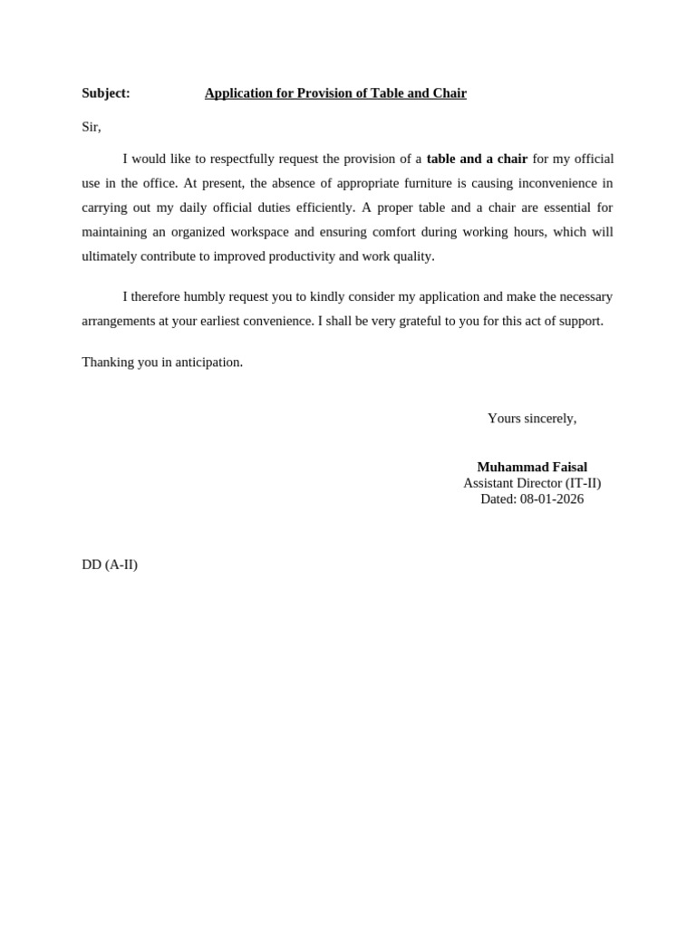 Application For Table and Chair | PDF